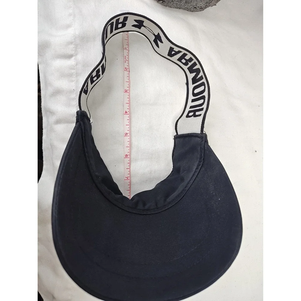 Under Armour Golf Black Visor UA Spell Out Script Logo Tennis Cap Hat OSFA Flex